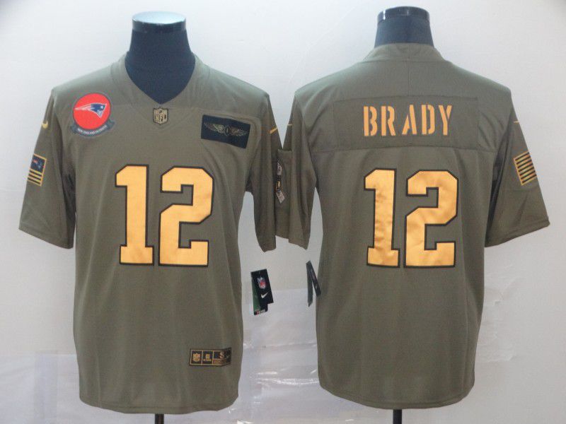 Men Green Bay Packers #12 Rodgers Gold Nike Olive Salute To Service Limited NFL Jersey